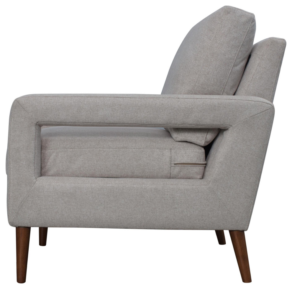 Salana Fabric Accent Chair  Havana Linen   Midcentury   Armchairs And Accent Chairs   by Virgil Stanis Design  Houzz