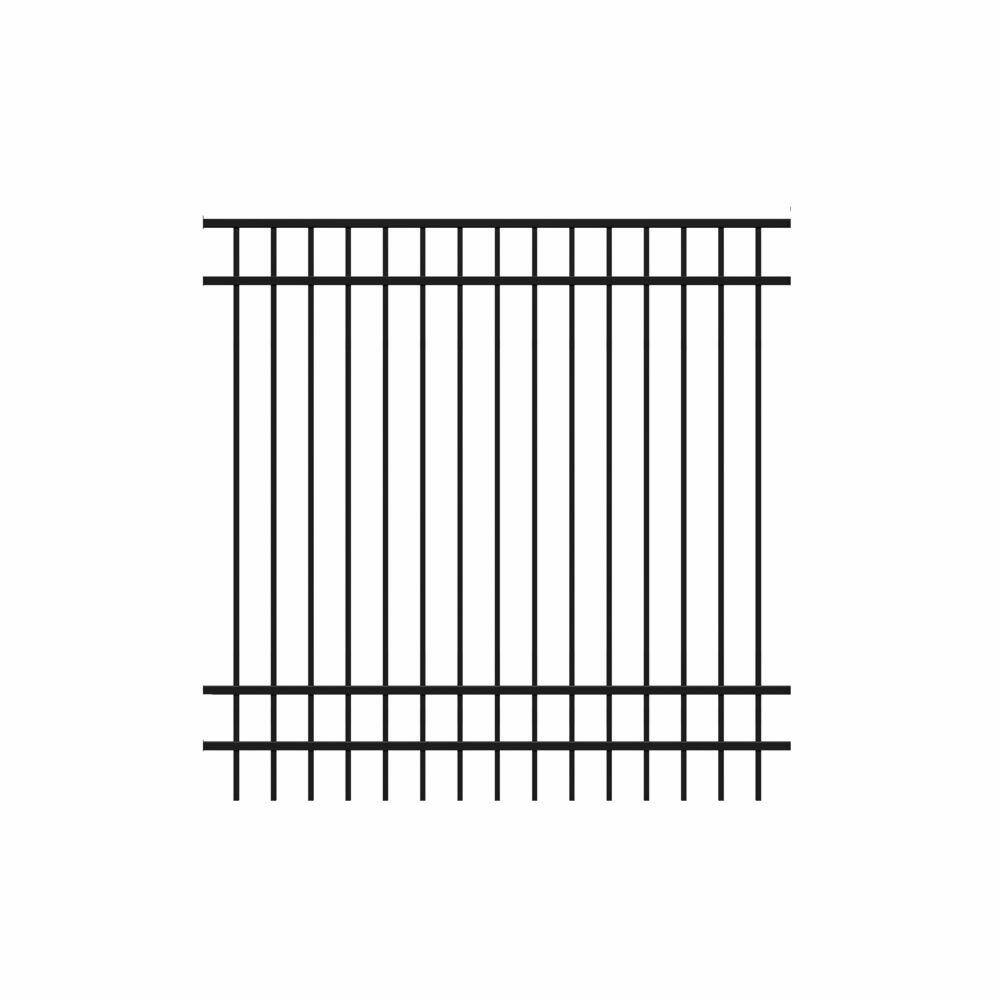 Barrette Outdoor Living Natural Reflections Standard-Duty 6 ft. H x 6 ft. W Black Aluminum Pre-Assembled Fence Panel 73002350