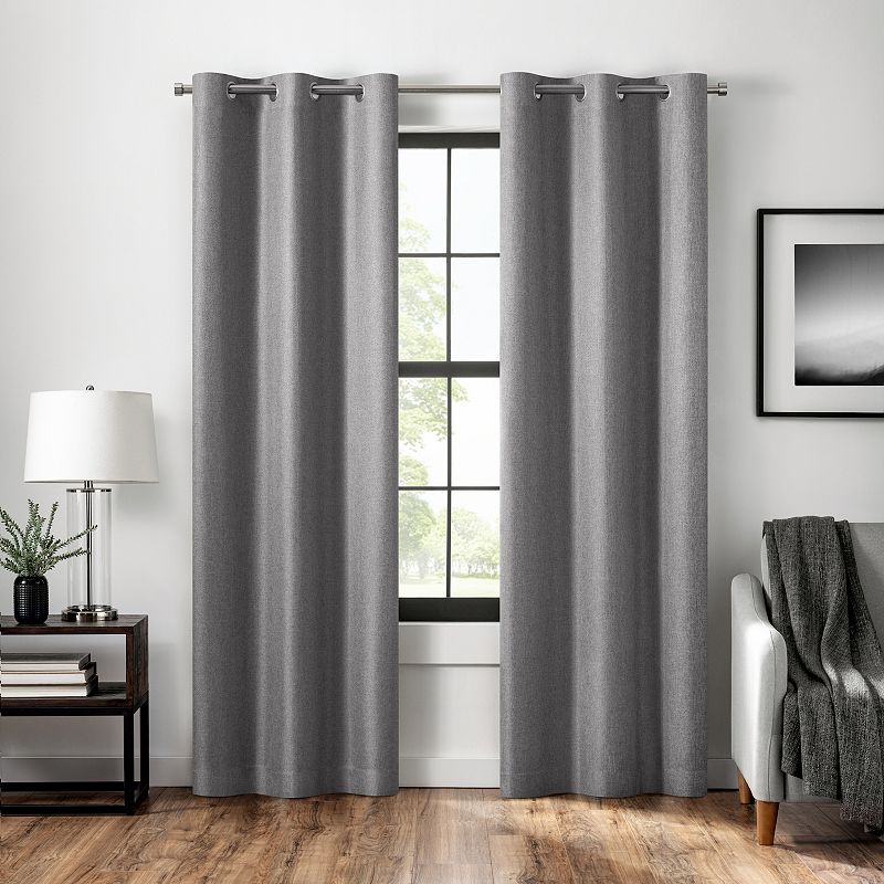 eclipse Magnitech Welwick Herringbone 100% Blackout Grommet Magnetic Closure Window Curtain Panel