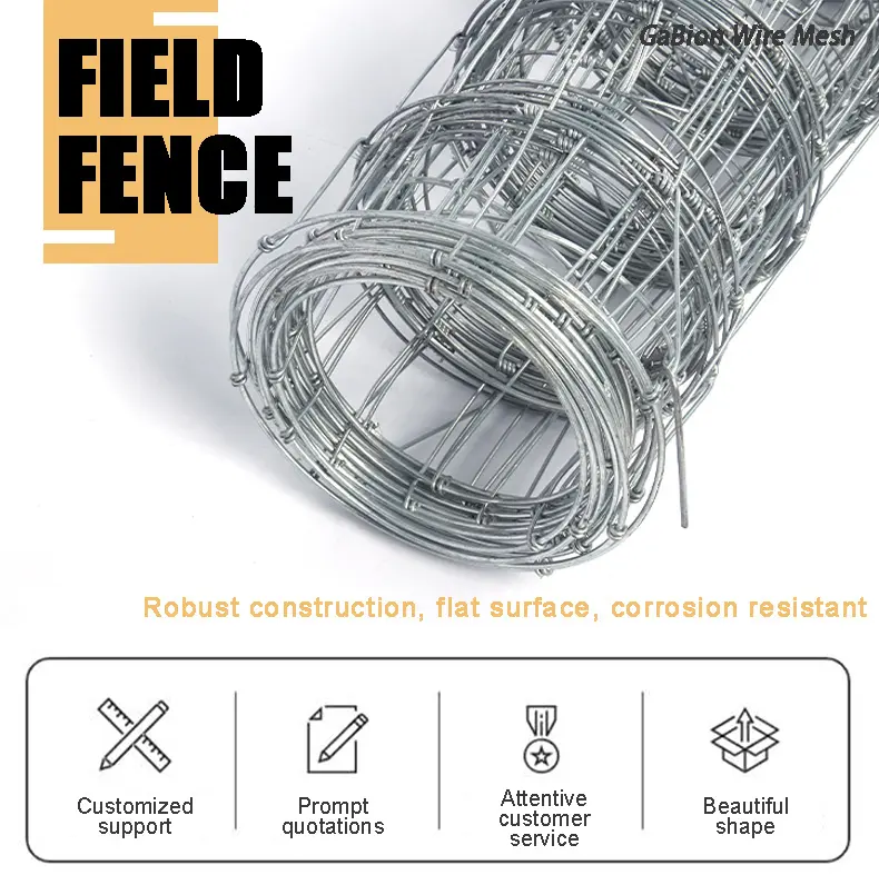 Galvanized Fixed Knot Wire Mesh Farm Fence Cattle Deer Horse