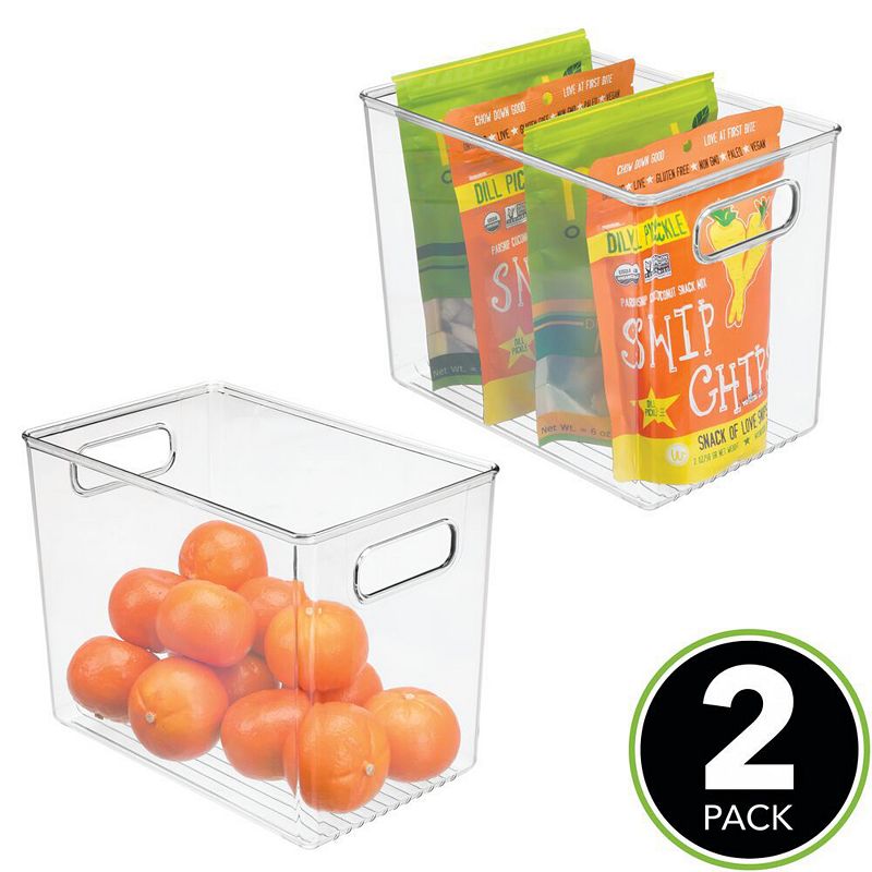 mDesign 10 x 6.5 x 7.75 Plastic Kitchen Pantry Storage Organizer Container Bin - 2 Pack