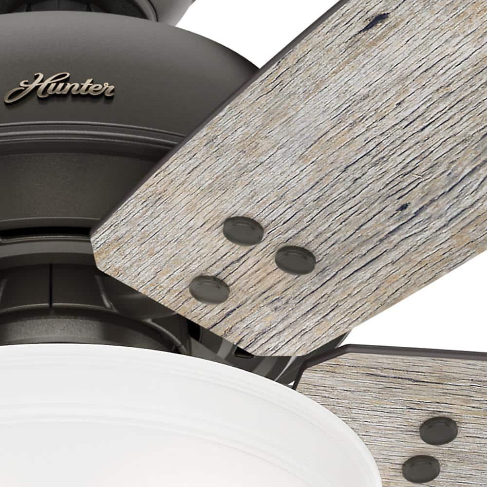 Hunter Reveille 60 in LED Indoor Noble Bronze Ceiling Fan with Light and Remote