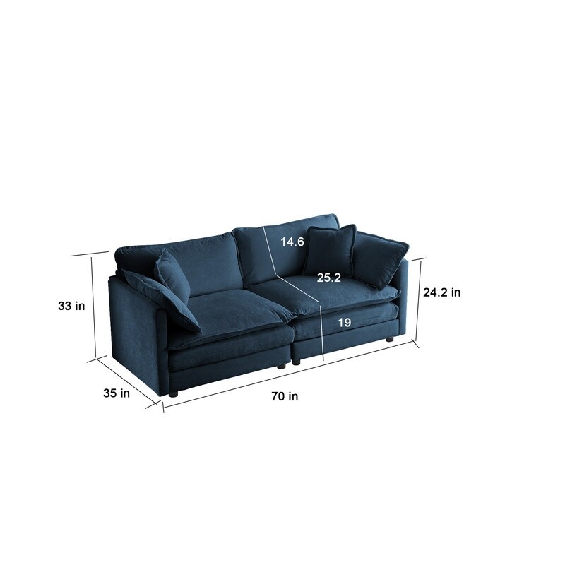 2 Piece Set Chenille 3 Seater Sofa + Loveseat Sofa Sets