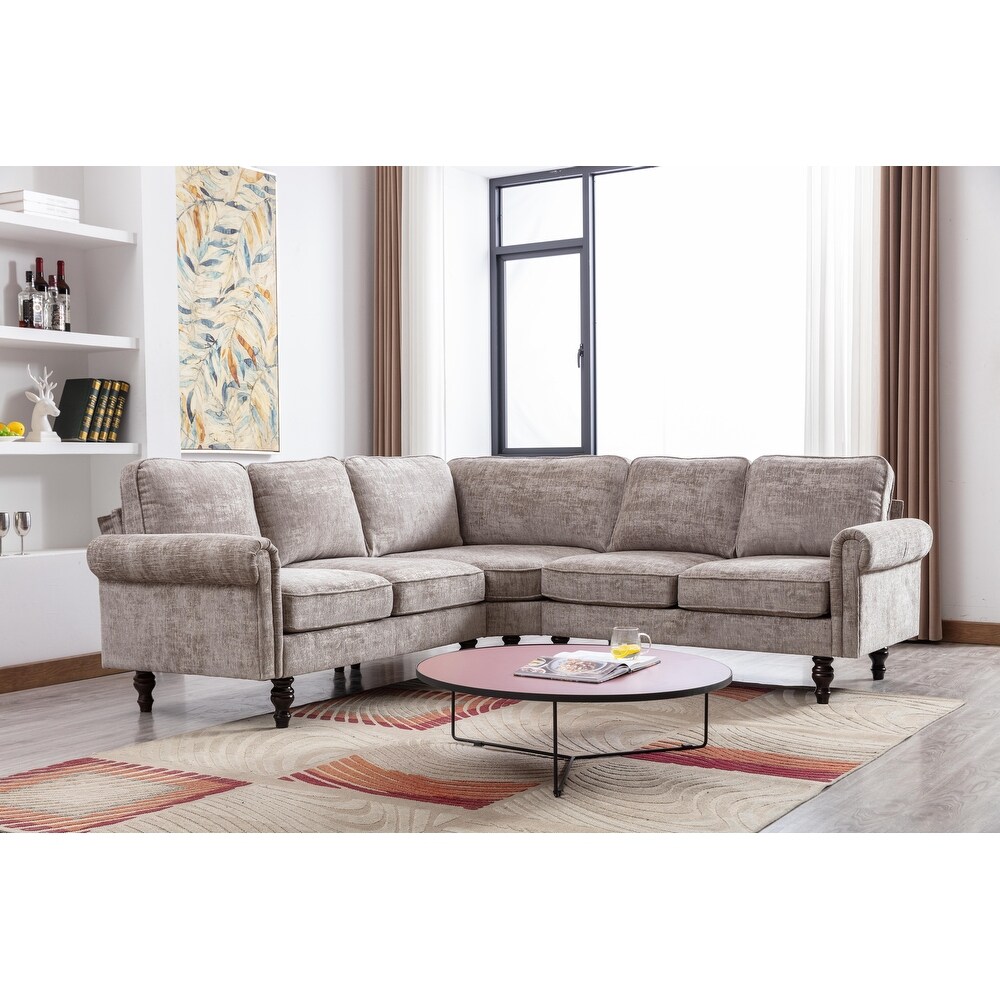 Chenille Fabric Sectional Sofa Living Room Sofa