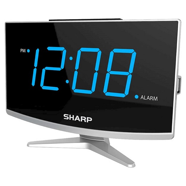 Jumbo Led Curved Display Alarm Clock Sharp