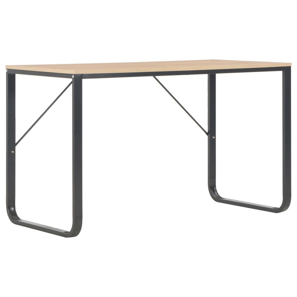 vidaXL Computer Desk Black and Oak 47.2\