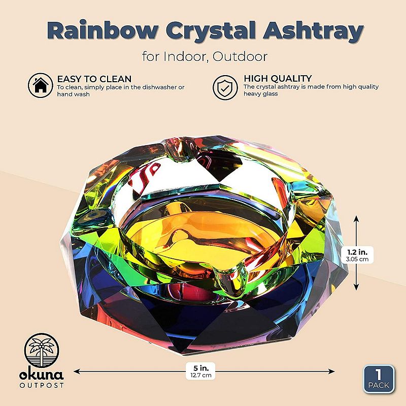 Rainbow Crystal Ashtray (5 Inches)