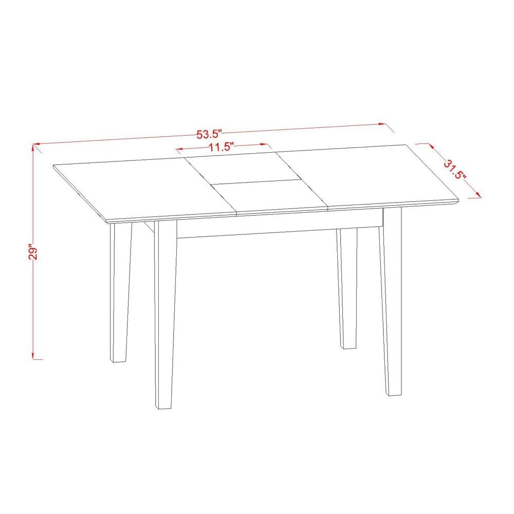 East West Furniture Dining Table Set Includes a Rectangle Wooden Table and Dining Chairs (Pieces and Finish Color Options)