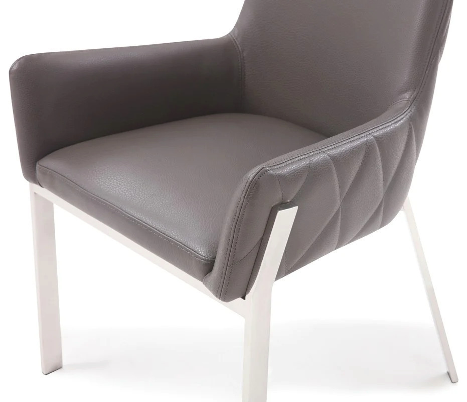 Kye Modern Gray Bonded Leather Dining Chair  Set of 2   Contemporary   Dining Chairs   by V.S.D Furniture  Houzz