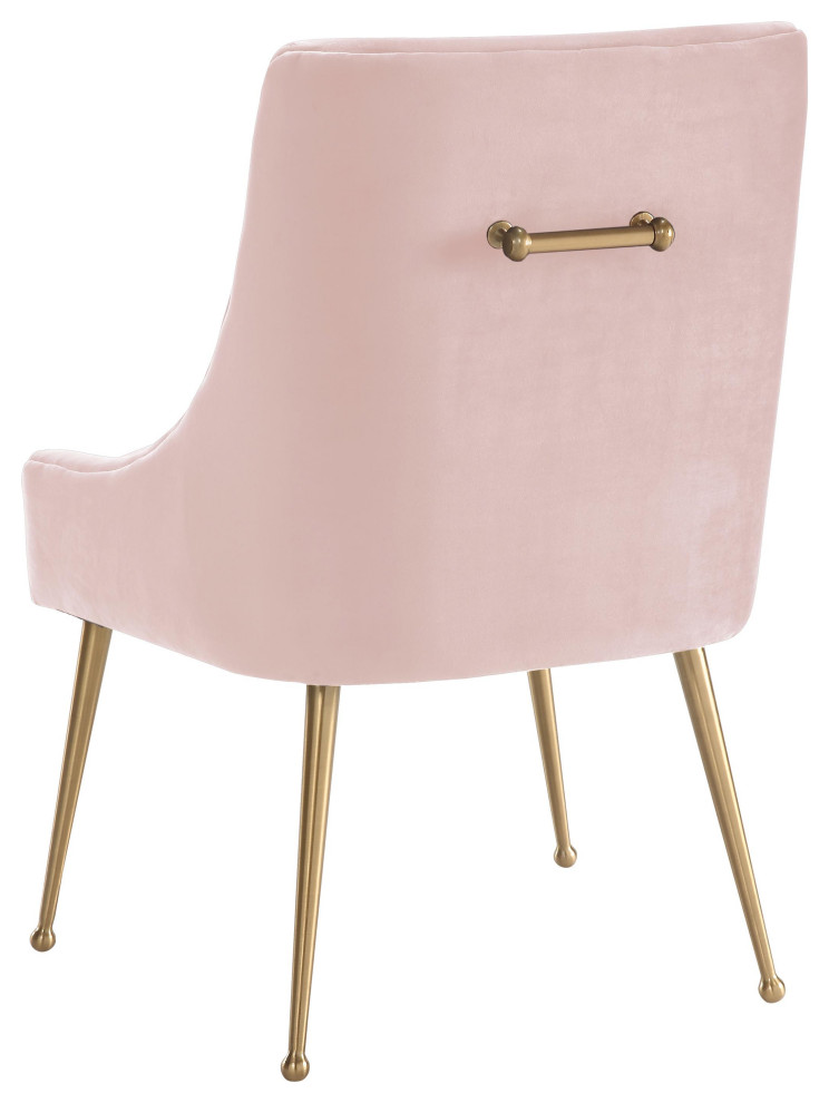 Beatrix Blush Velvet Side Chair   Midcentury   Dining Chairs   by IsabellesLightingcom  Houzz