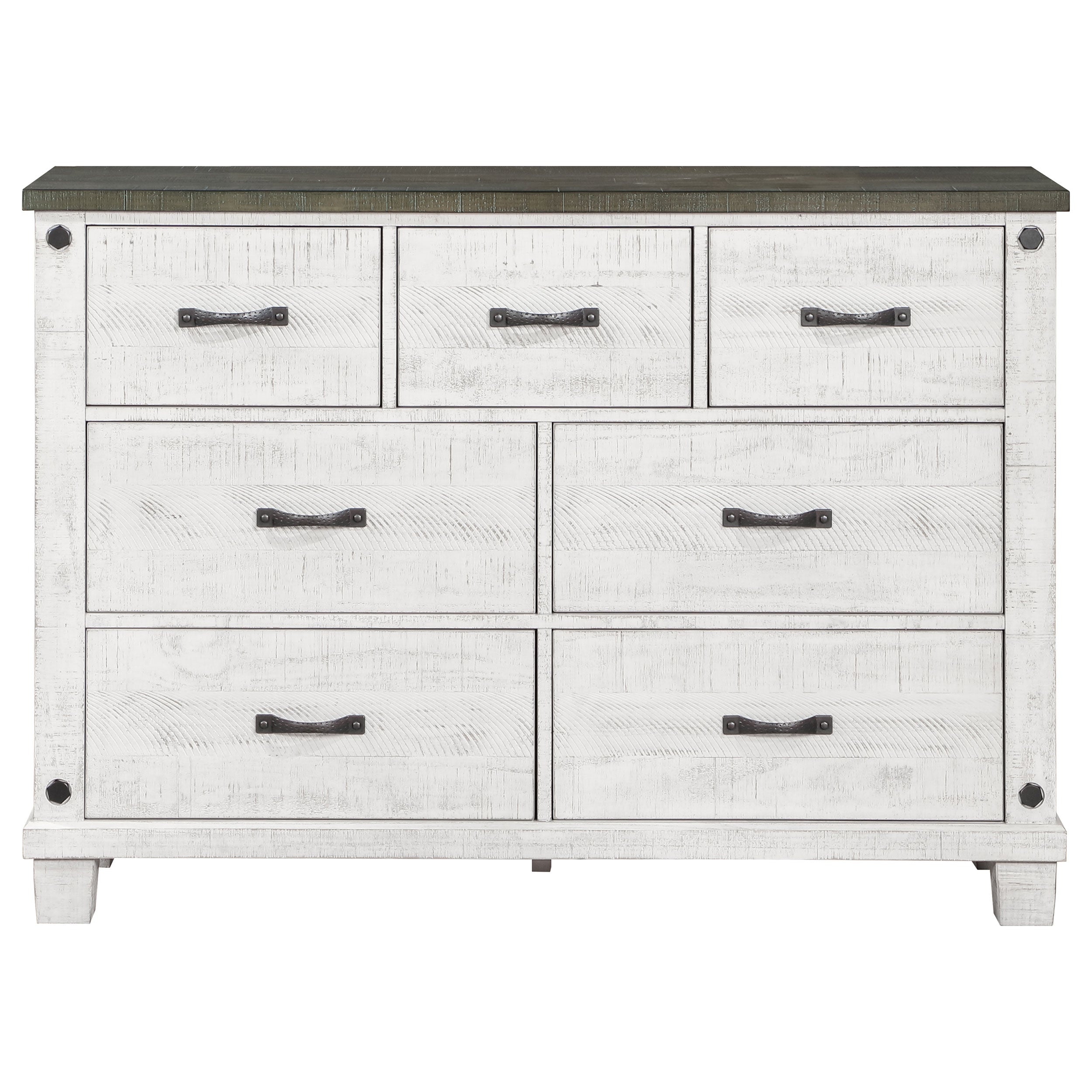 Lilith 5-Piece Bedroom Set Distressed White - 224471-S5