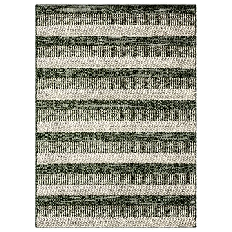 Nicole Miller New York Patio Country Charlotte Modern Stripe Indoor Outdoor Area Rug