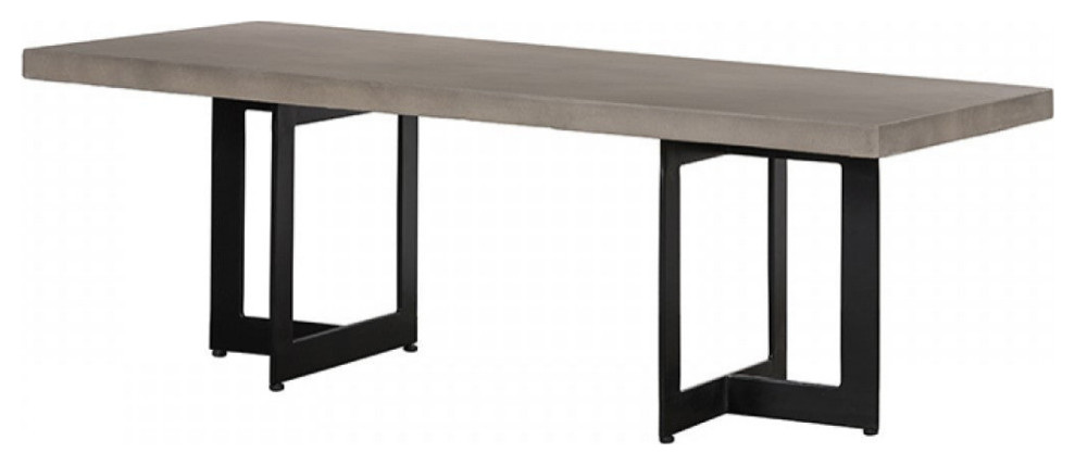 Sybille Modern Concrete and Black Metal Coffee Table   Industrial   Coffee Tables   by Rustic Home Furniture Deco  Houzz