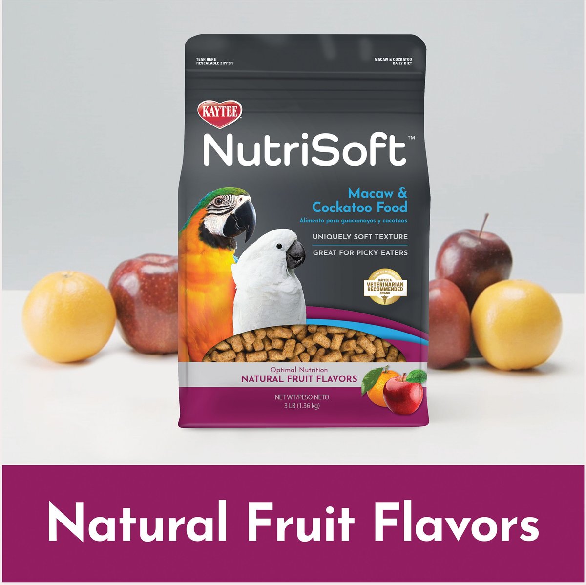 Kaytee NutriSoft Macaw and Cockatoo Bird Food， 3-lbs