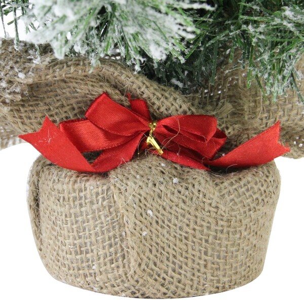 18 Flocked Pine Artificial Christmas Tree in Burlap Base