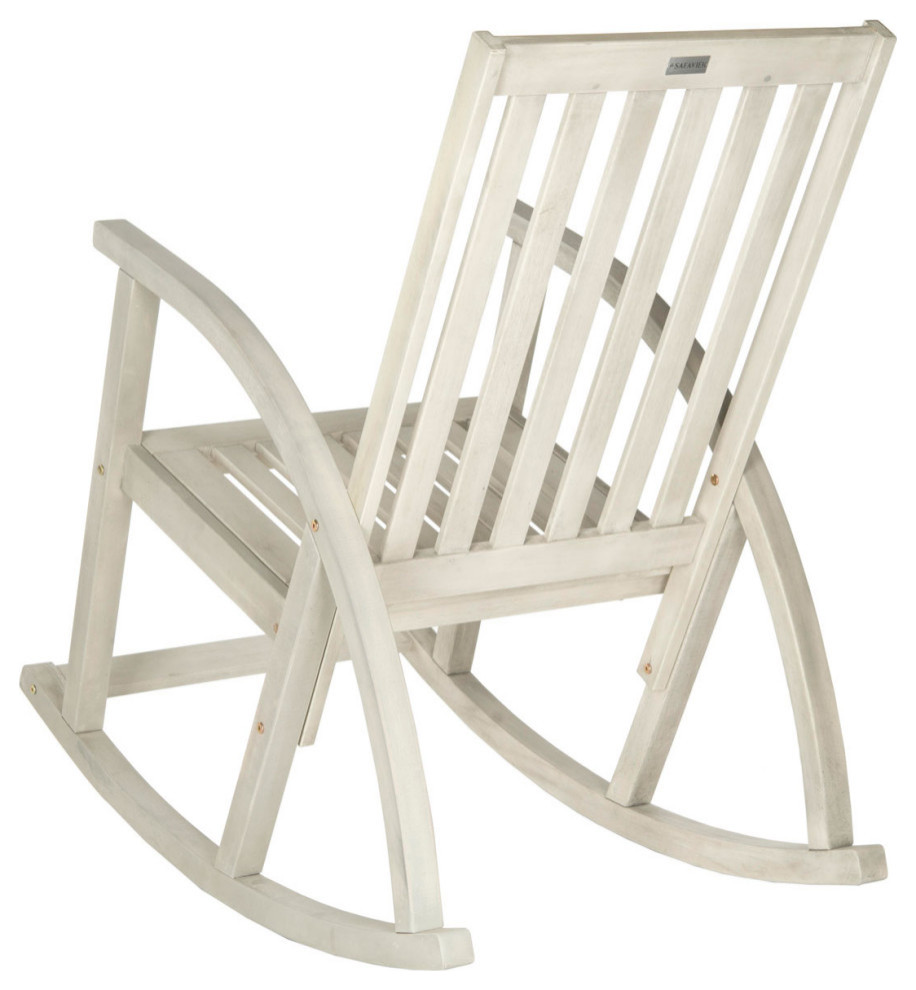 Tonna Rocking Chair Brown Whitewash   Transitional   Outdoor Rocking Chairs   by AED Luxury Home Decor  Houzz