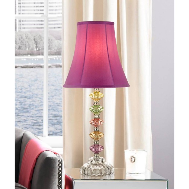 High Orchid Stacked Glass Off White Bell Shade For Bedroom Living Room Bedside Nightstand