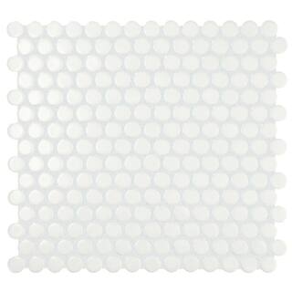 Daltile Restore Satin White 10 in. x 11 in. Glazed Ceramic Penny Round Mosaic Tile (0.83 sq. ft.Piece) RE19PNYRDHD1P