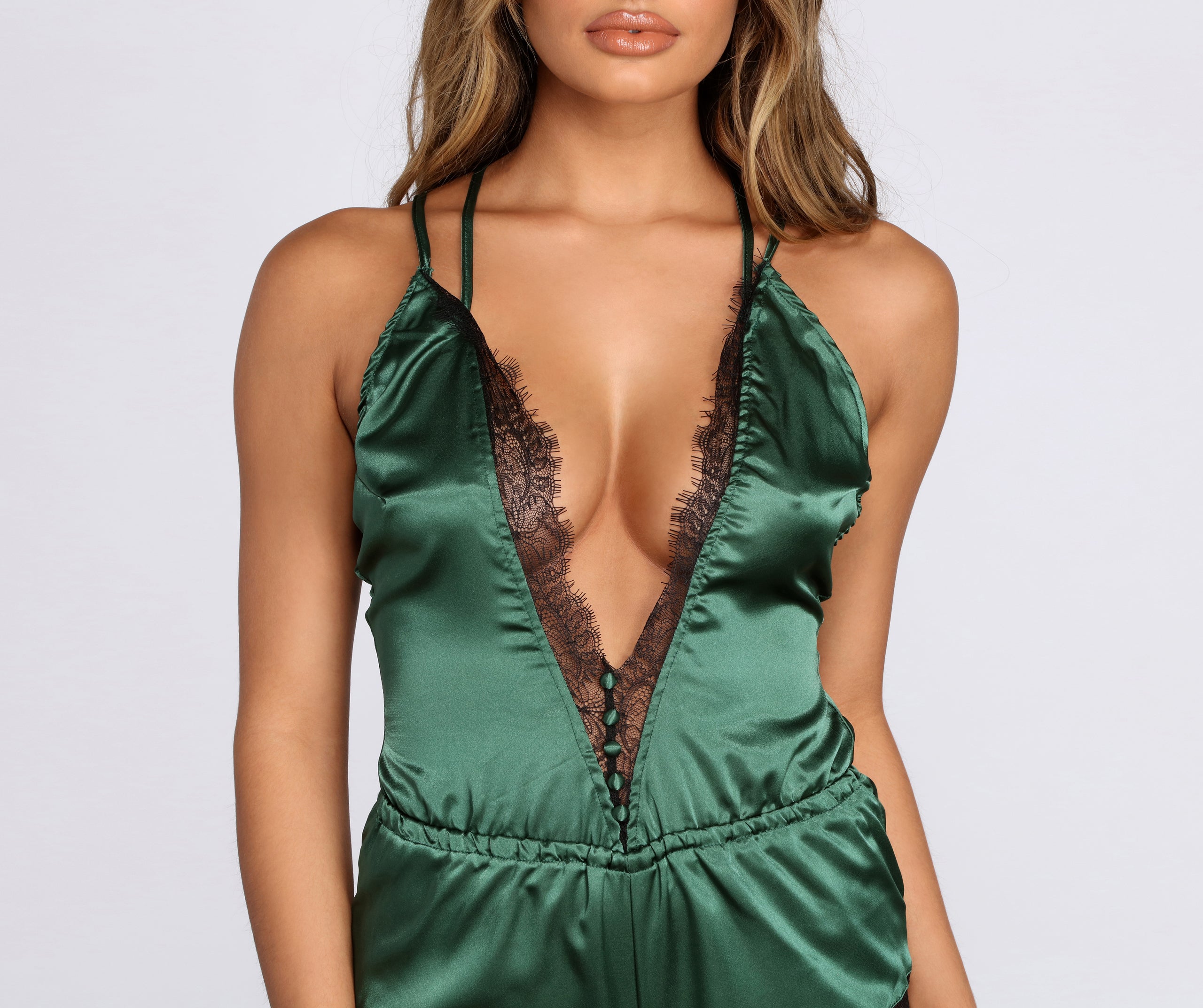 On The Naughty List Satin Romper