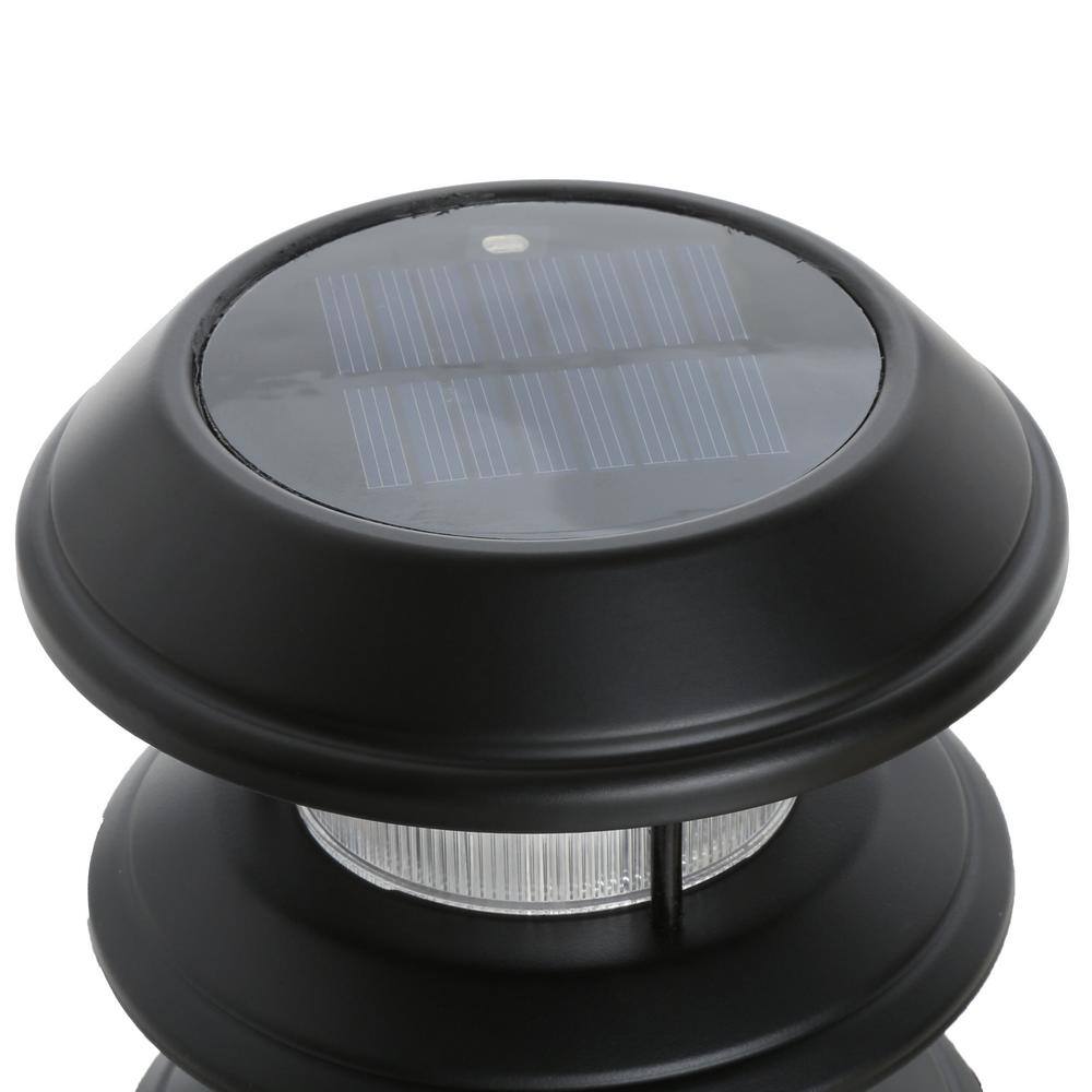 Hampton Bay Solar 10 Lumens Black Outdoor Integrated LED 3-Tier Powered Lights (6-Pack) WeatherWaterRust Resistant 79339