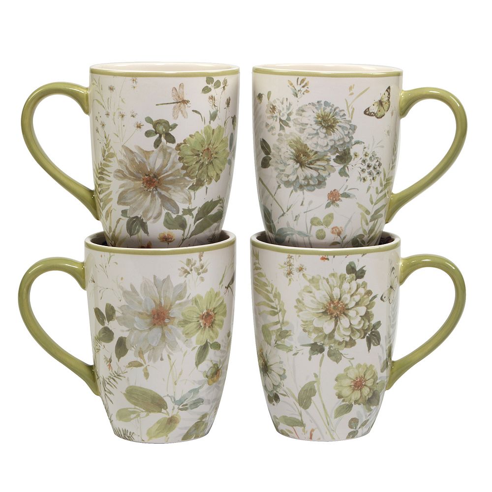 Certified International Green Fields 4-pc. Mug Set