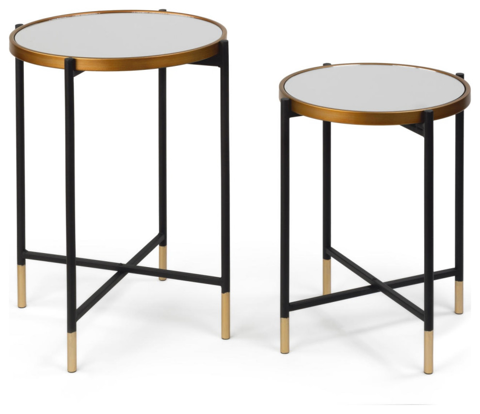 Mirror Side Tables Set of 2   Contemporary   Side Tables And End Tables   by Tripar International  Inc.  Houzz