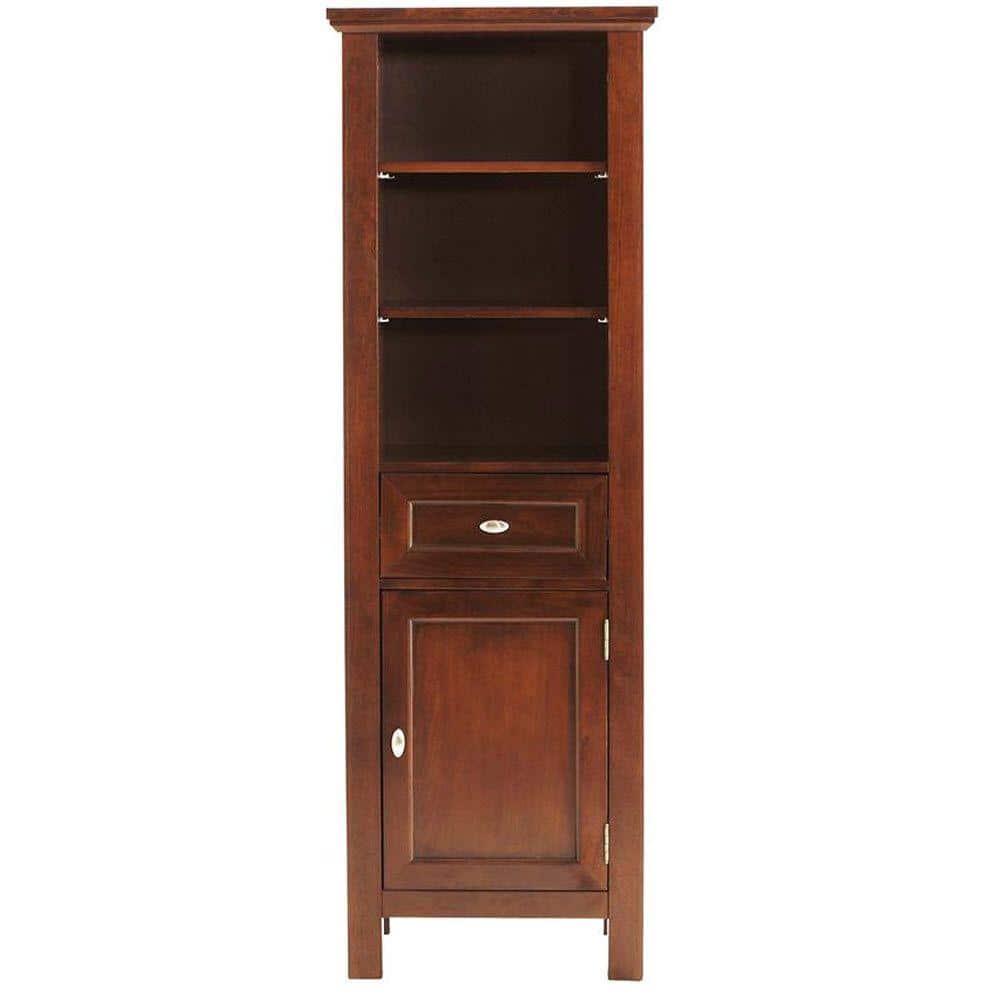 Home Decorators Collection Austell 20 in W x 60 in H x 14 in D Bathroom Linen Storage Cabinet in Espresso