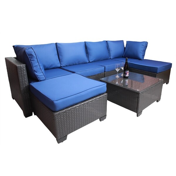 MM 7Piece PE Rattan Wicker Cushioned Sofa Sets