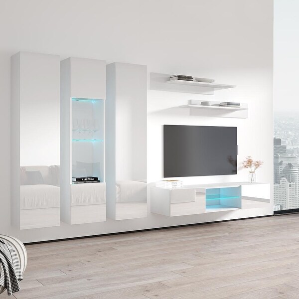 Fly C5 33TV Wall Mounted Floating Modern Entertainment Center