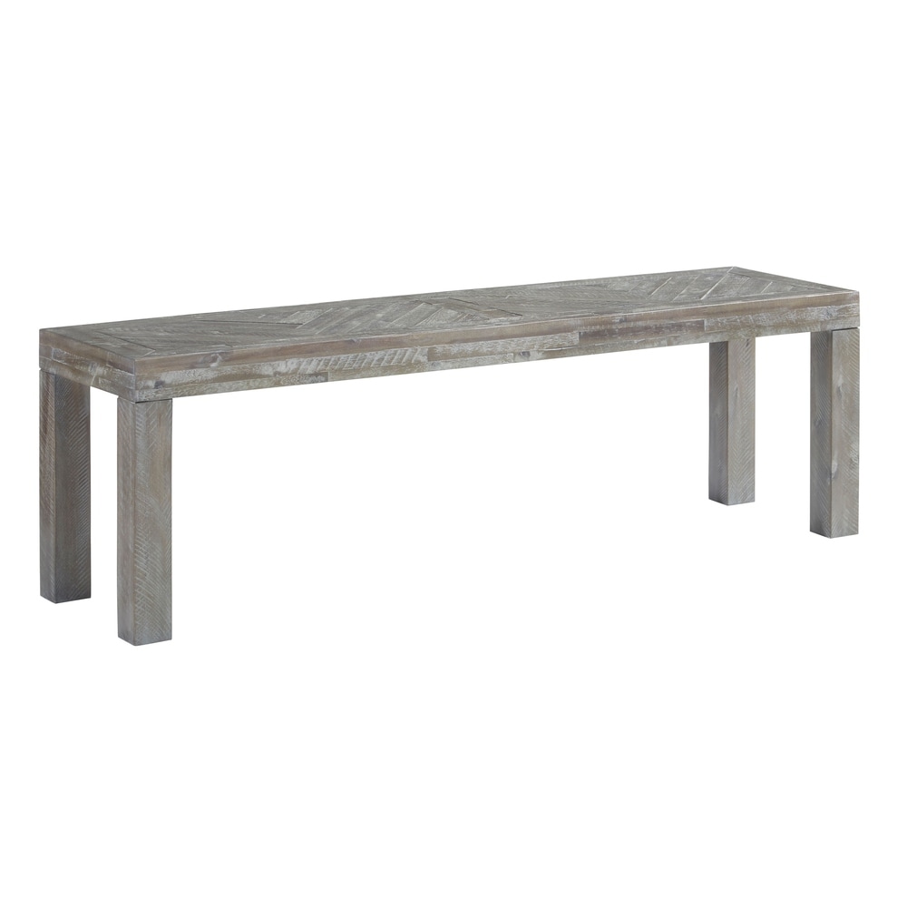 The Gray Barn Morning Star Solid Wood Dining Bench in Rustic Latte