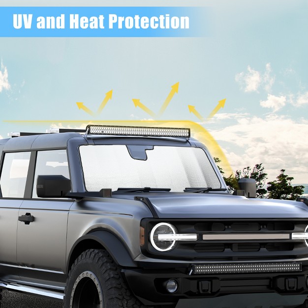 Unique Bargains Car Sun Visor Insulated Sun Shade Cover For Ford Bronco 2021 2022 Silver Tone 1 Pc