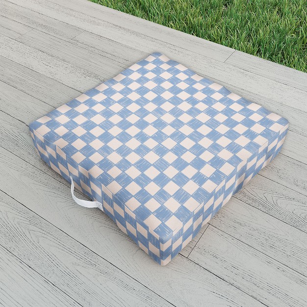 Schatzi Brown Alice Check Powder Outdoor Floor Cushion Deny Designs