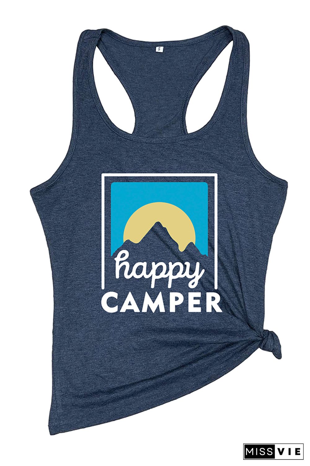 Happy Camper Printed Sleeveless Tank Top Wholesale