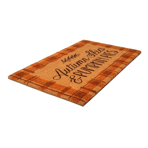 X 2 x27 4 quot Autumn Skies Pumpkin Pies Indoor outdoor Coir Doormat Orange brown Entryways