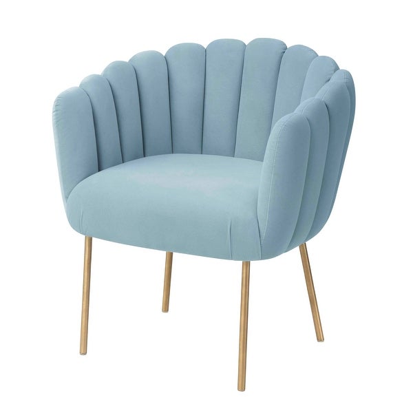 Doloris Mid-century Modern Light Velvet Upholstered Feather Side Chair