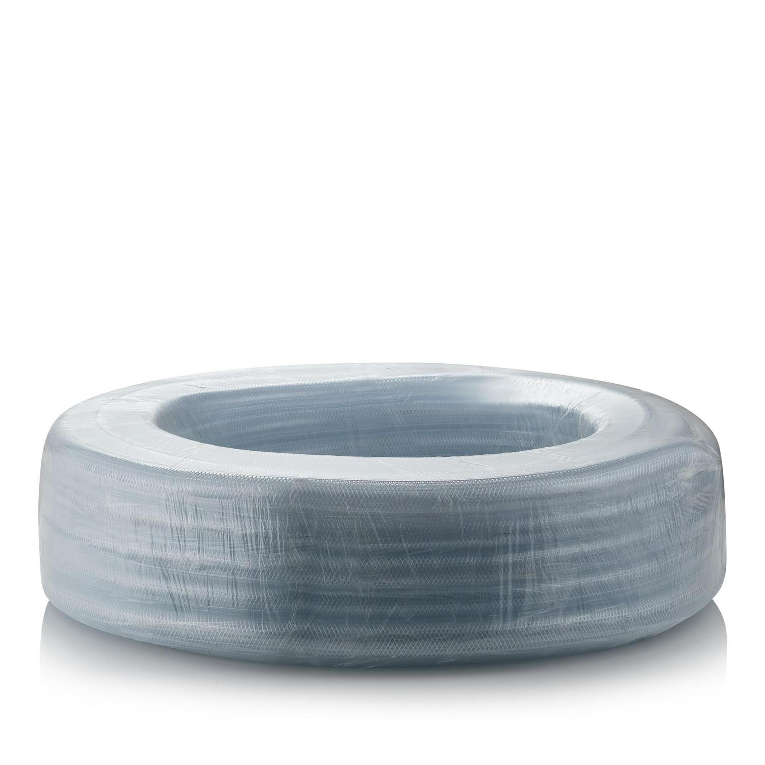 Alpine Corporation 1 I.D. x 100and#8242; Braided High-Pressure Reinforced PVC Vinyl Pond Tubing， Clear