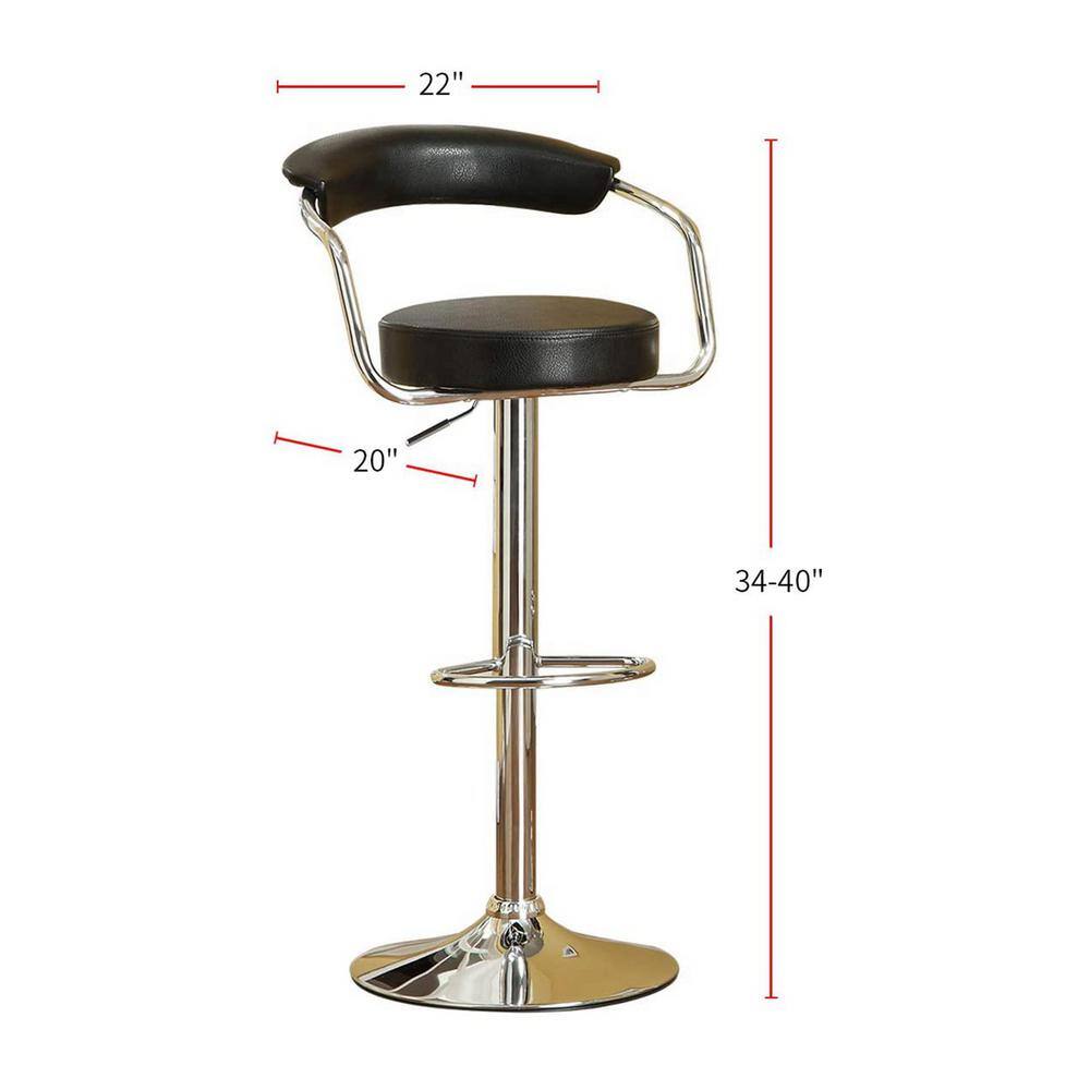 Wateday 34 in. Black Low Back Metal Frame Stool Height 28 in. Bar Stool with Fabric Seat (Set of 2) YJ-YUKI9596296