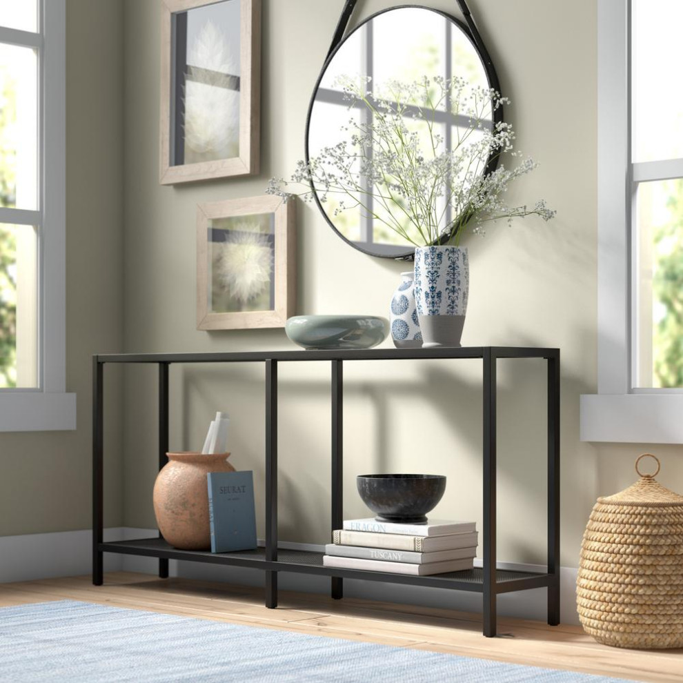 Rigan 64  x27 x27Wide Rectangular Console Table in Blackened Bronze   Contemporary   Coffee Tables   by BisonOffice  Houzz