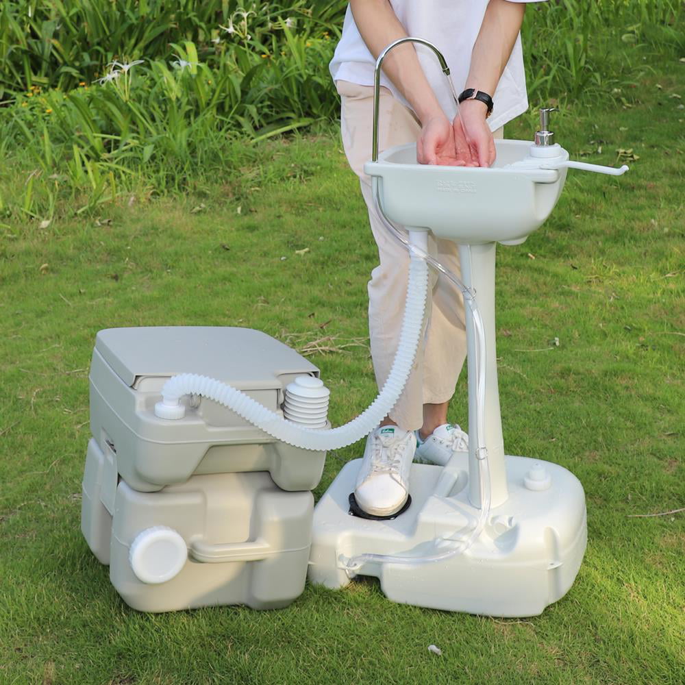 Winado Portable Removable Outdoor Hand Sink with Toilet