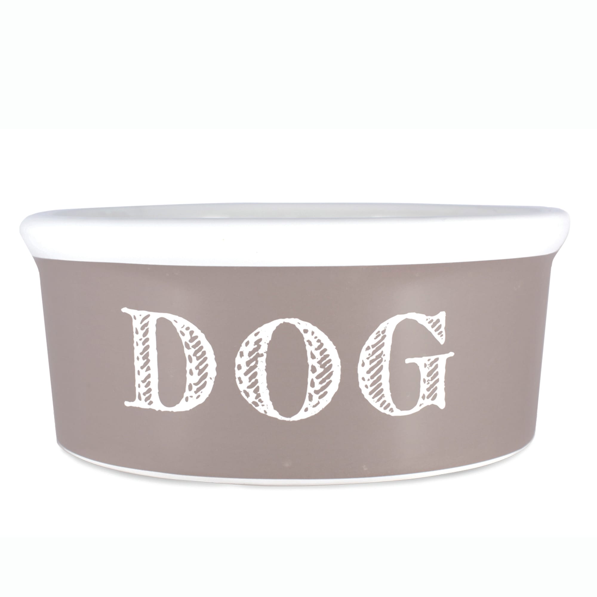 Harry Barker Taupe Cape Cod Dog Bowl， Medium