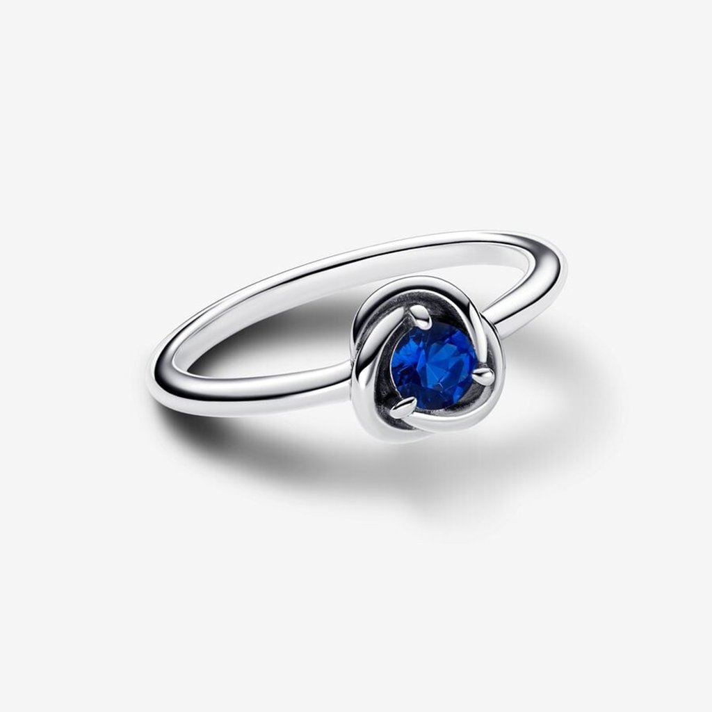 PANDORA  September Princess Blue Eternity Circle Ring