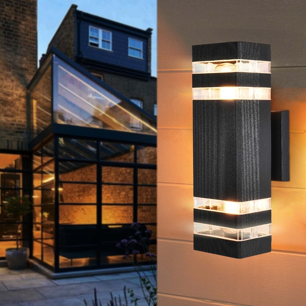 2  Light Modern Matte Black Dimmable 12.2 '' Outdoor Wall Sconce   4.3 In. W X 12.2 In. H