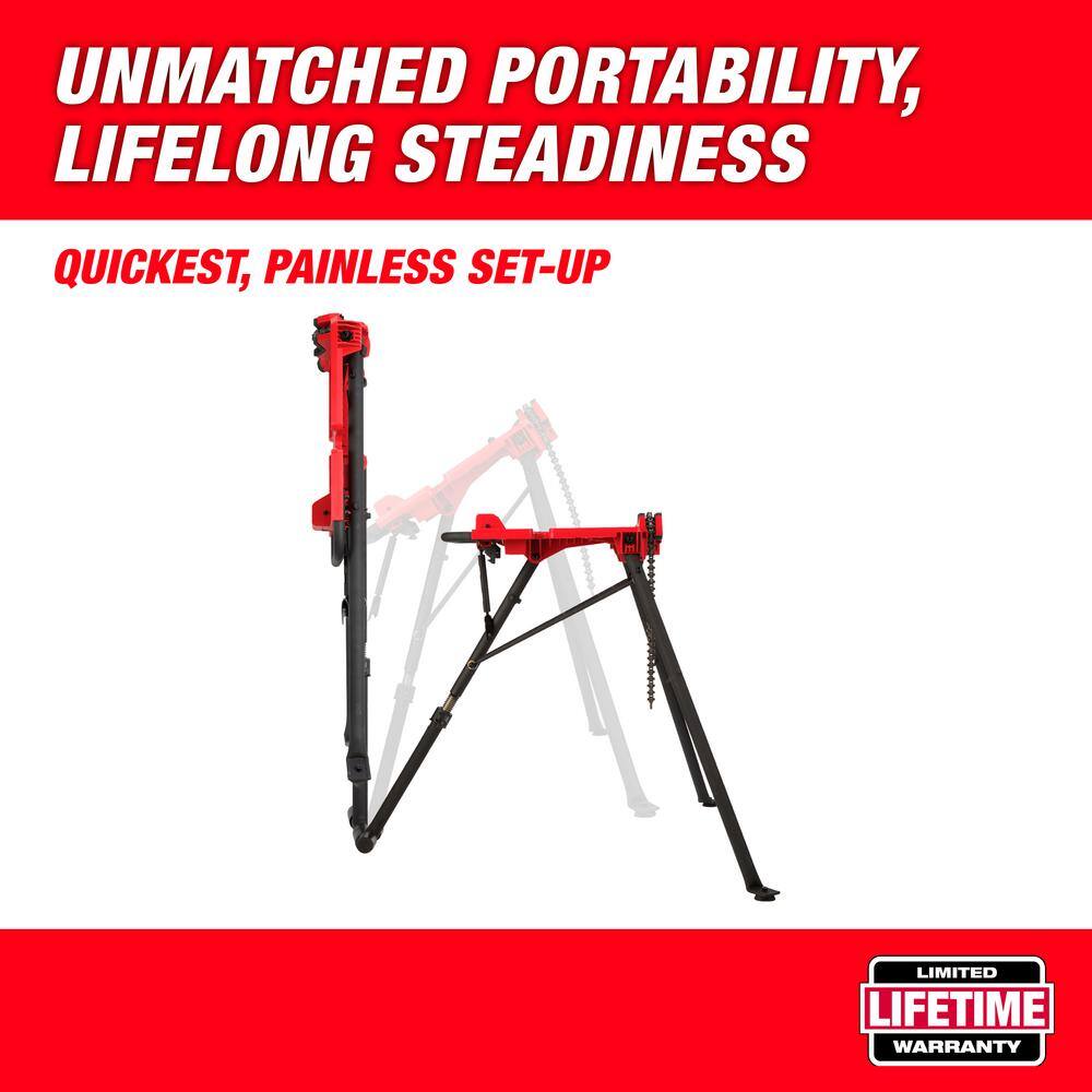 MW M18 18-Volt Lithium-Ion Brushless FORCE LOGIC Press Tool Kit wPortable Leveling Tripod Chain Vise Stand (2-Tool) 2922-22-48-22-8690