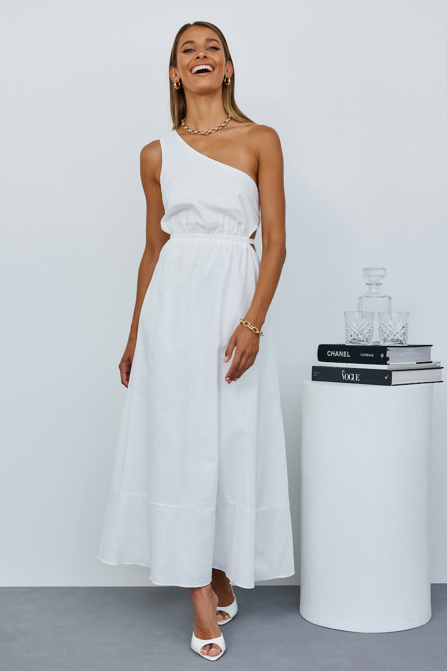 Burnt Soleil Midi Dress White