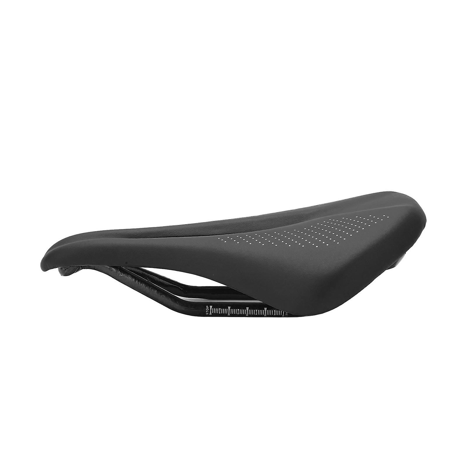 155mm Widen Carbon Fiber Leather Bicycle Saddle Cushion Hollow Cycling Road Bike Cushionblack