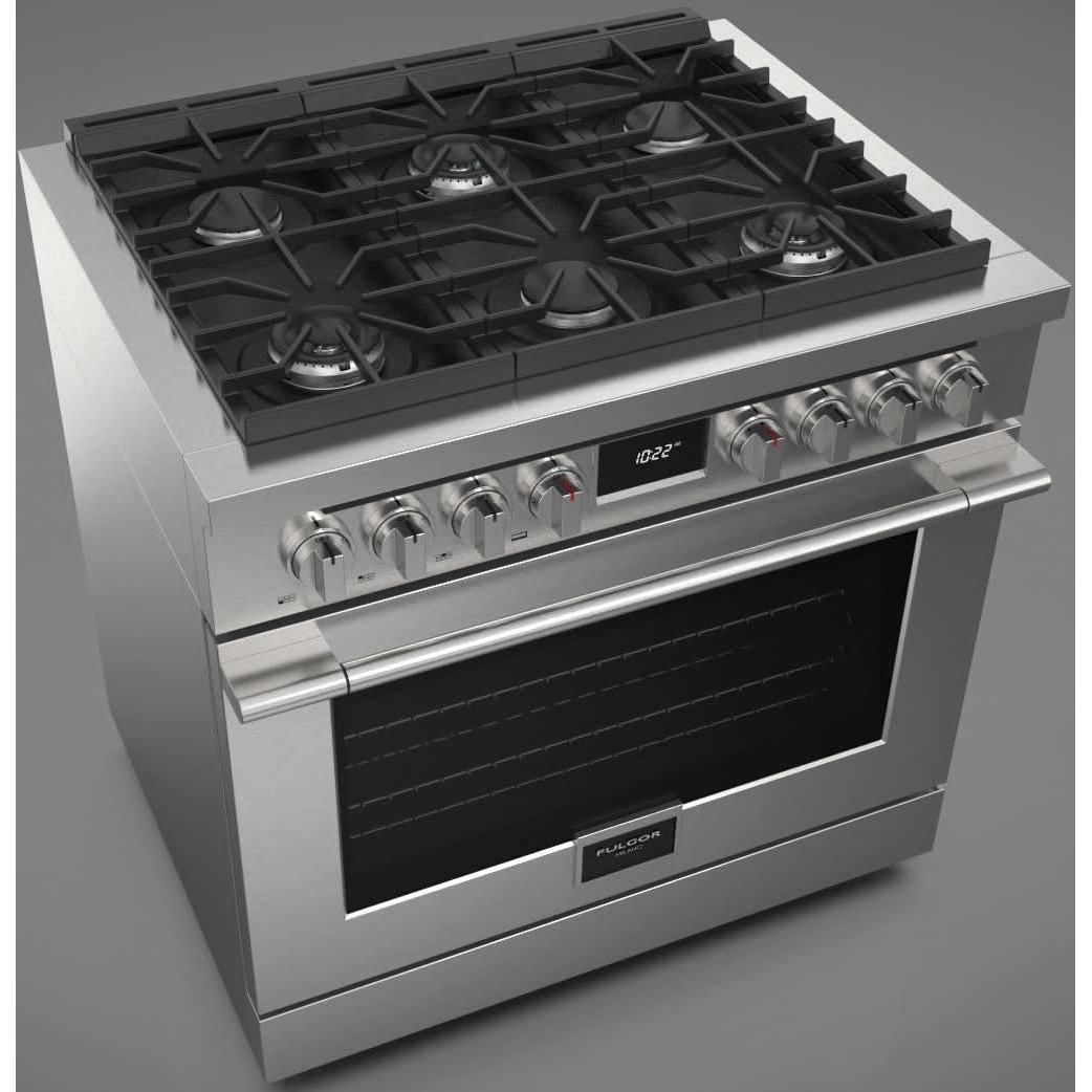 Fulgor Milano 36-inch Freestanding Dual Fuel Range F4PDF366S1