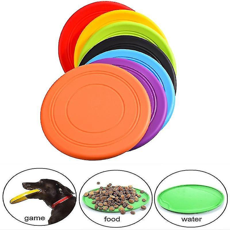 7 Pack Dog Flying Disc，puppy Flyer Dog Toy，dog React Faster Training Interactive Toys Silicone Float