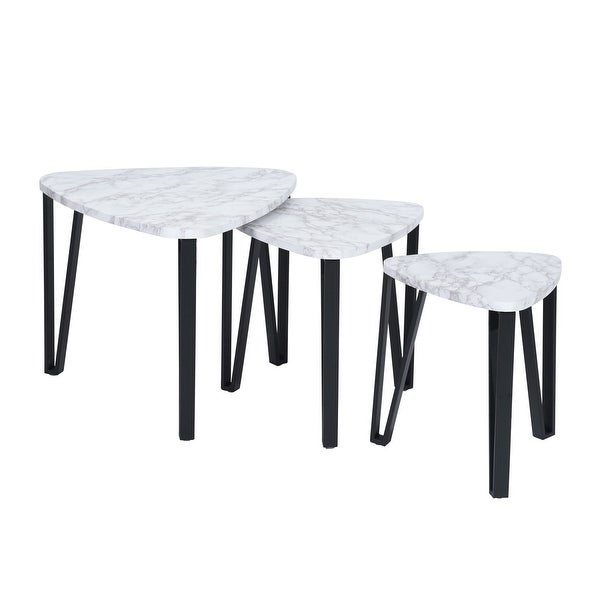 Stacking Side Table Set of 3， Nesting End Tables Snack Table