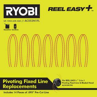 RYOBI REEL EASY+ .095 Pivoting Fixed Line Replacements (14-Pieces) AC053N1FL