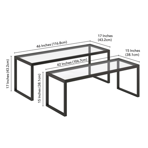 Silver Orchid Goetz Blackened Bronze Nested Coffee Table